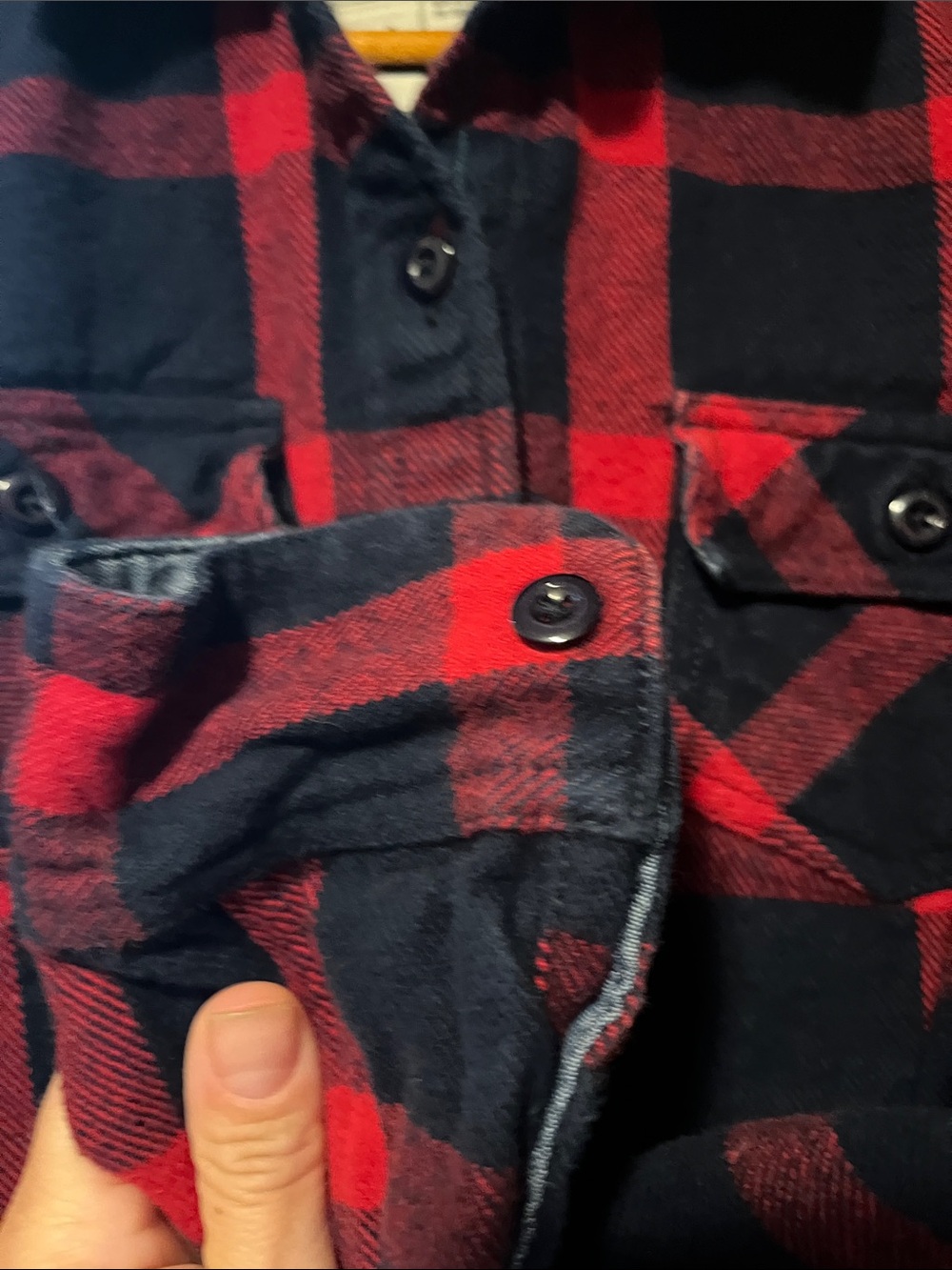 SOTA Women's Red and Navy Plaid Flannel Shirt - Picture 8 of 11